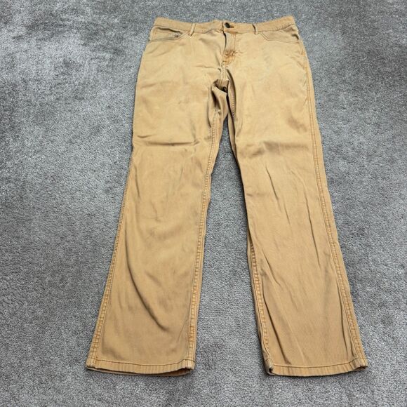 Woolrich Canvas Carpenter Pants Men 34x32 Brown Tan Cotton Straight Utility Work - Picture 1 of 16